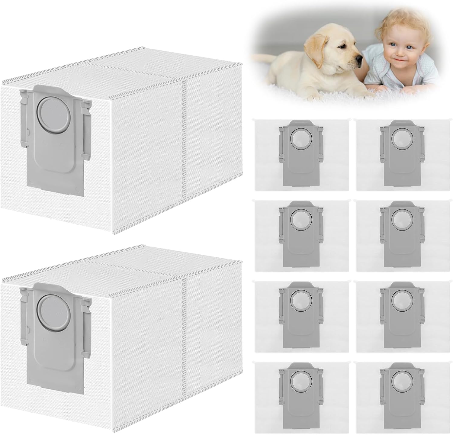 Dust Bags for roborock Qrevo Series/QV35S/35A,Qrevo S/Qrevo Pro/Qrevo Curv/Qrevo Edge/Qrevo S5V/Saros 10R/10/Z70,Qrevo Master/Slim Robot Vacuum Cleaner Accessories,10 Pack 3L High Capacity Dust Bag