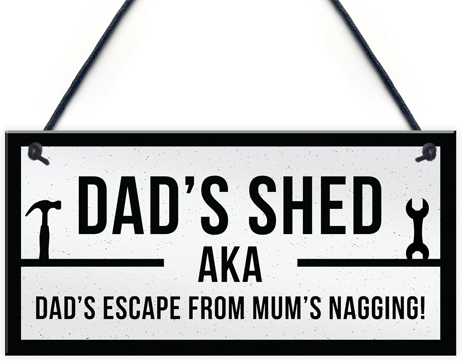 RED OCEAN Funny Dads Shed Sign AKA Dads Escape From Mums Nagging, Decorative Sign, PVC, 20 x 10 cm