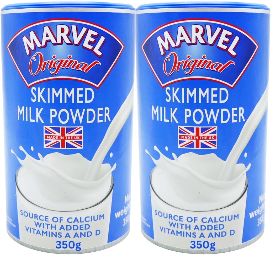 MARVL SKIMMED MILK POWDER 2x350G Mega Pack Deal | Great Source of Vitamins A&D and high in protein | Great in tea and coffee