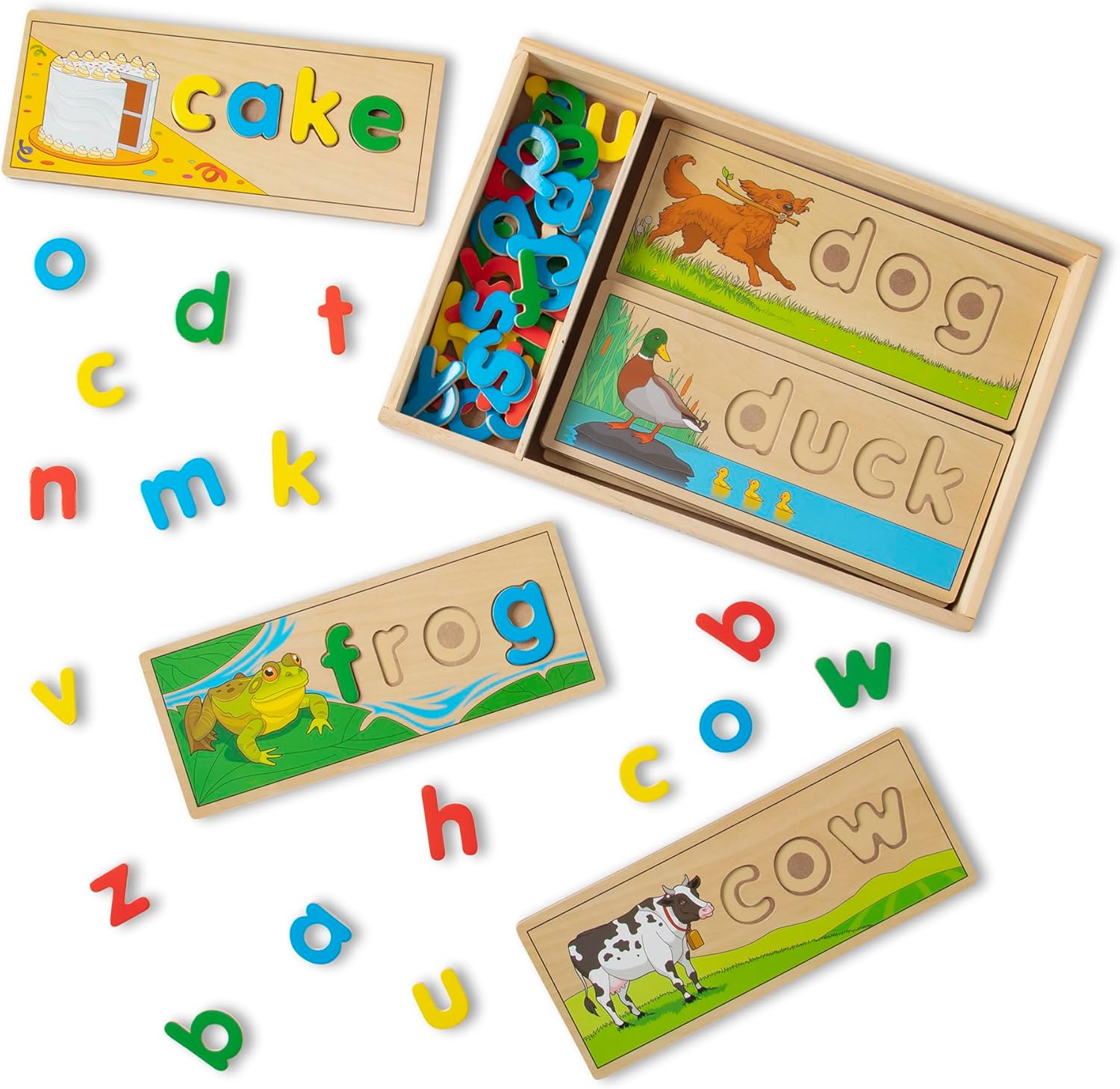Melissa & Doug See and Spell Wooden Educational Toy, 1 Pack, (General sizes and size ranges)