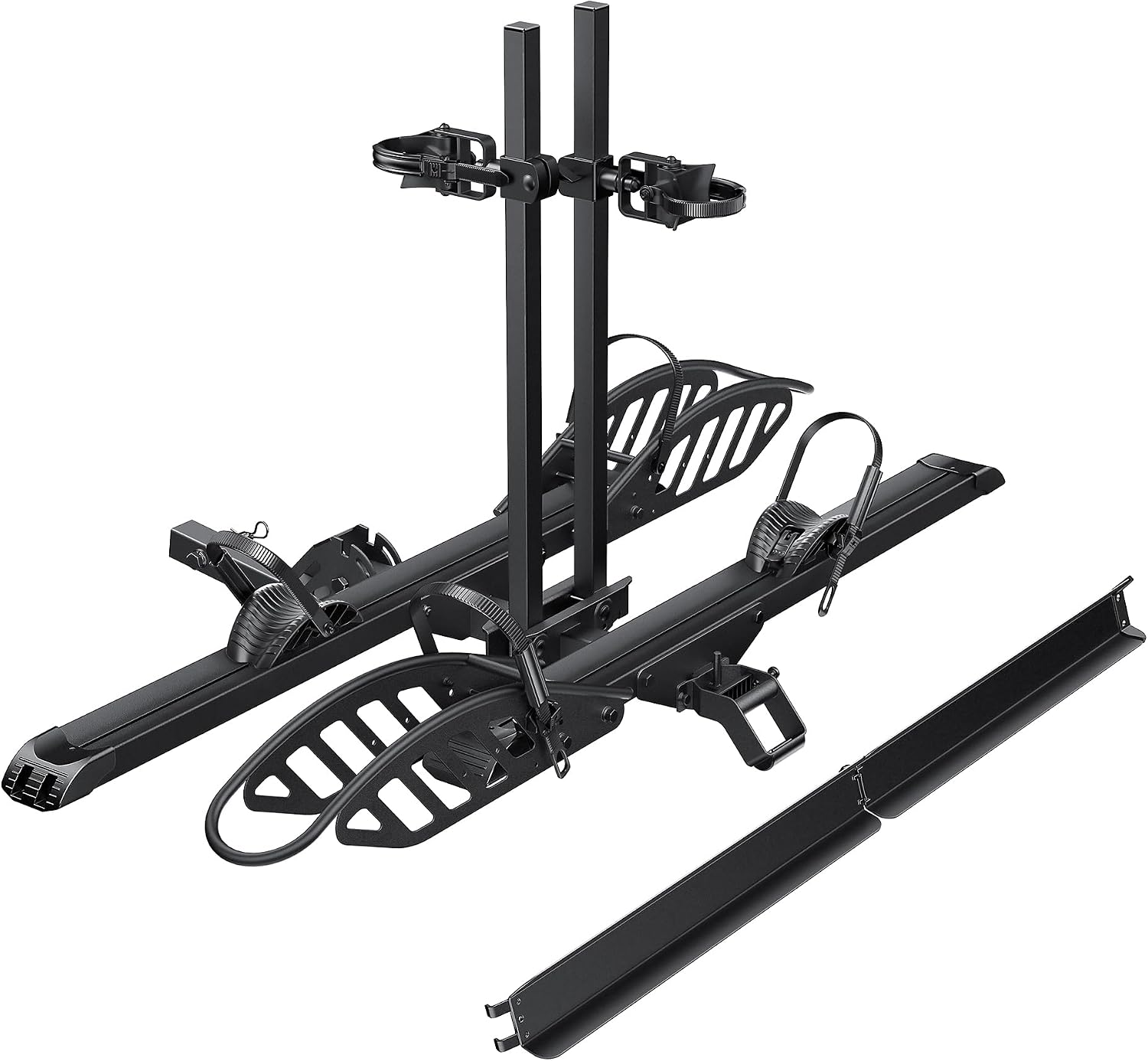 Young Electric Ebike Rack with Ramp 200 lbs 2-Bike Rack Hitch Mount