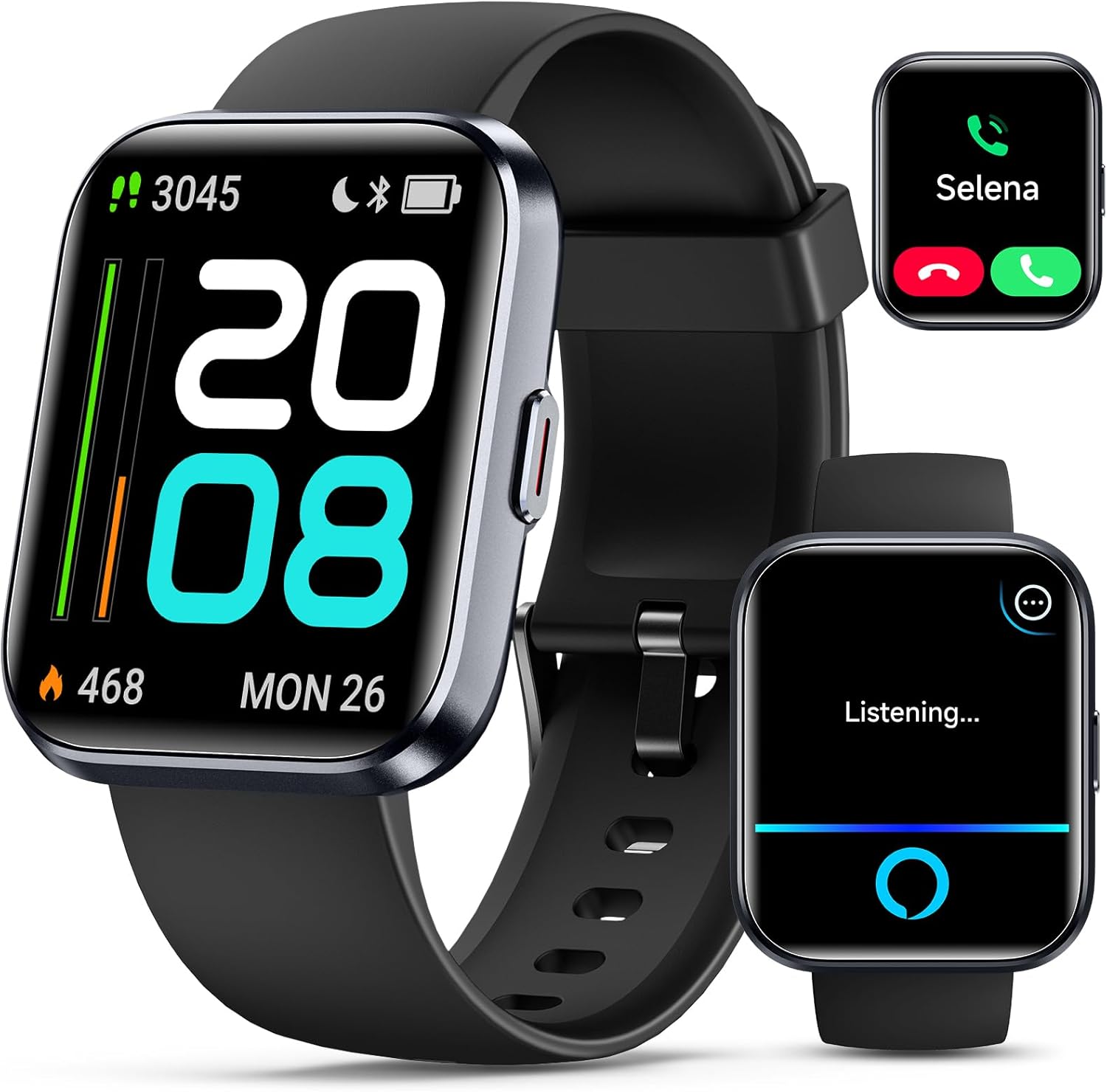 Smartwatch for Women/Men, Compatible with Android & iPhone, 1.8'' Fitness Tracker Watch with Alexa, Call & Notification Alerts, Heart Rate & Sleep Monitor, 120 Sports Modes, Waterproof Smart Watch