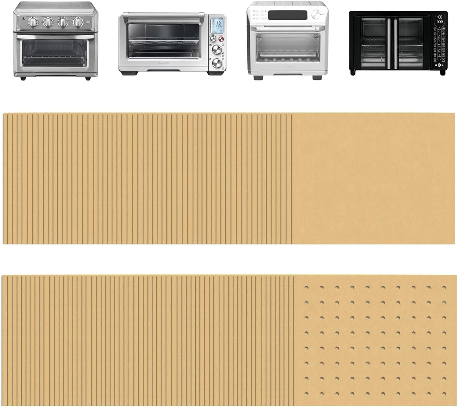 9 x11 inch Parchment Paper Liners Disposable 170 Pcs, Perforated &without Holes Sheets Combo, 85-Pcs Each, Air Fryer Toaster Oven Tray Rectangle Basket Baking Pan Accessories