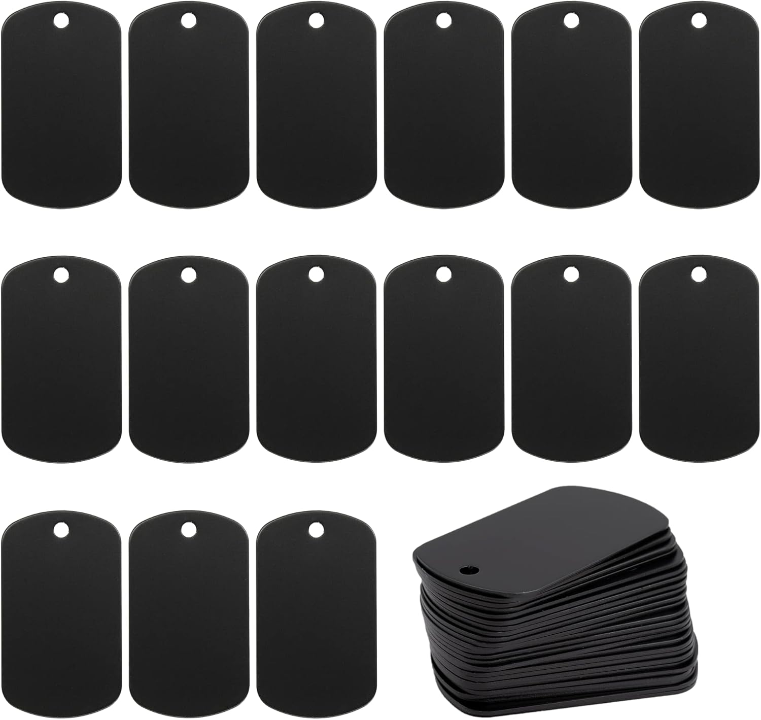 StayMax Anodized Aluminum Engraving Blank Tags Stamping Blanks 50 Pack (Black)