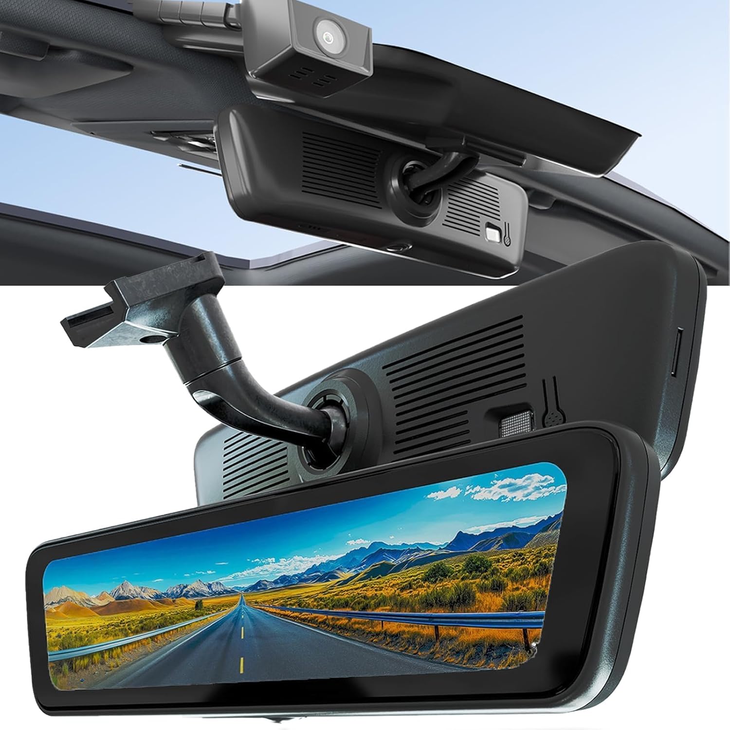 8.2″ Rear View Mirror Camera OEM with IPS Screen, Detached Front Lens, FHD 1080P Front and Rear Camera, Dash Cam, IMX307, Night Vision, Parking Monitor, 32GB SD