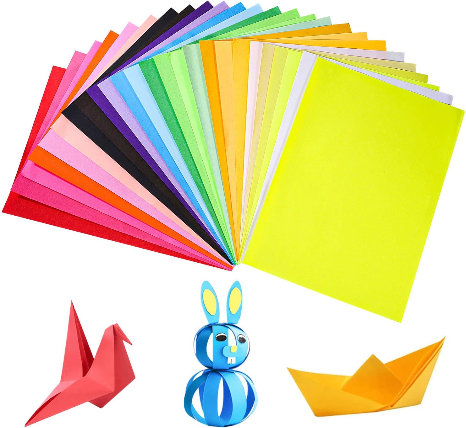 200 Sheets Origami Paper, A4 Coloured Double-Sided Craft Paper Origami Kit Handmade Coloured Drawing Copy Papers for DIY Arts Crafts Teachers