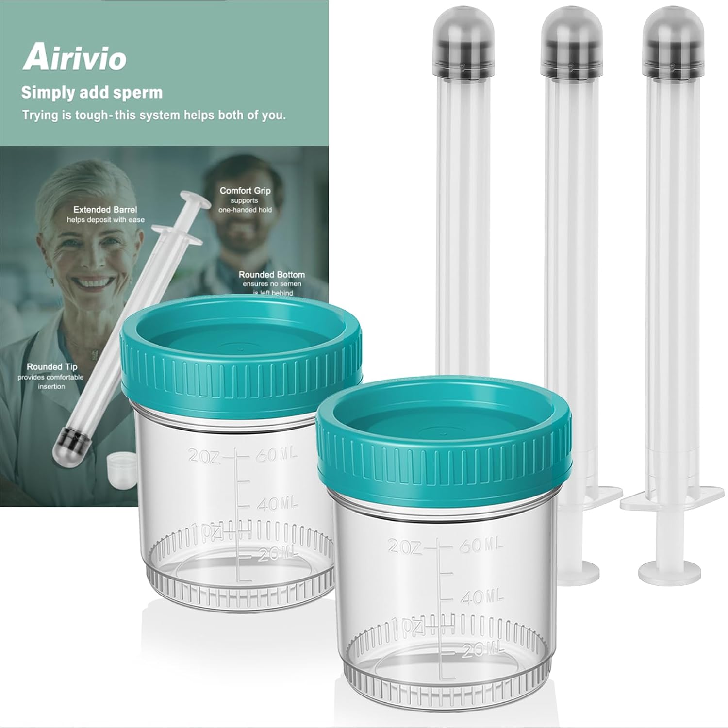At Home Insemination Kit for Women, Medical Grade with 3 Applicators & 2 Collection Cups for Maximum Retention, Leak-Proof Fertility & Conception Support