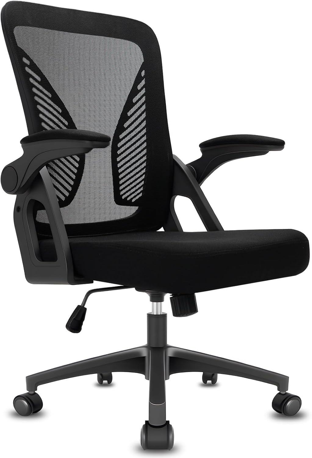 Durrafy Ergonomic Office Chair,High Back Desk Chair with Adjustable Armrest and Lumbar Support,Height Adjustable,Breathable Mesh Backrest for Comfort,Swivel Computer Task Chair for Home/Office, Black
