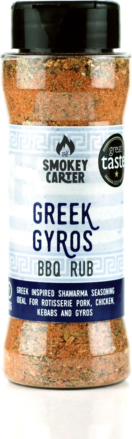Greek Gyros BBQ Rub Shaker | The Smokey Carter | Create that authentic Greek street food at home | Gyro shawarma seasoning for kebabs and rotisserie
