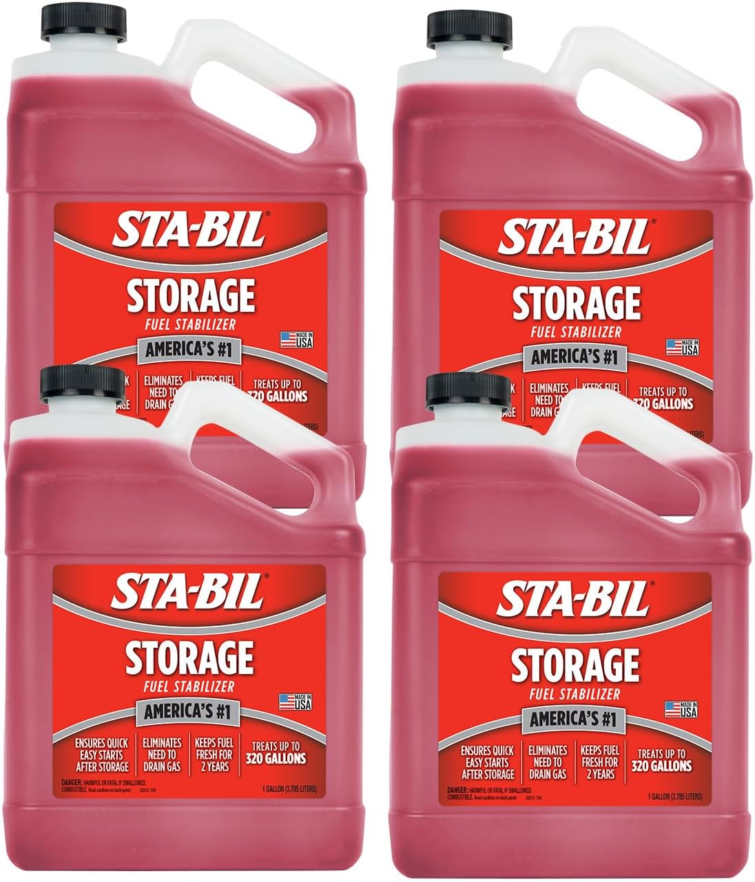STA-BIL Storage Fuel Stabilizer | Keeps Fuel Fresh for 24 Months, Prevents Corrosion, Gasoline Treatment Additive that Protects System, Gas Stabilizer for Storage, 1 Gallon (4 Pack)