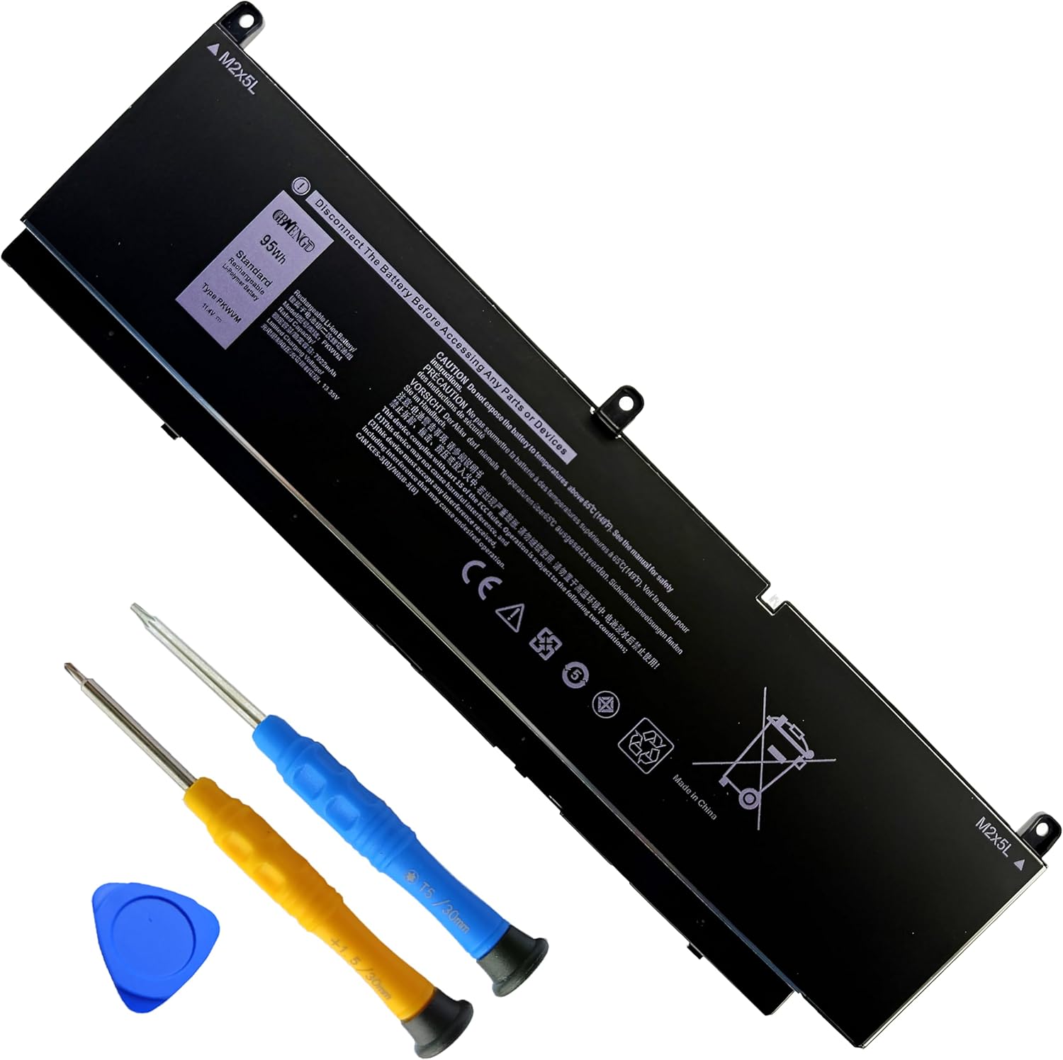 PKWVM Laptop Battery Replacement for Dell Precision 7550 7560 7750 7760 P44E P93F P44E001 P44E002 P93F001 P93F002 Series C903V CR72X 68ND3 0447VR 453-BBCQ 95Wh 11.4V 7922mAh 6-Cells