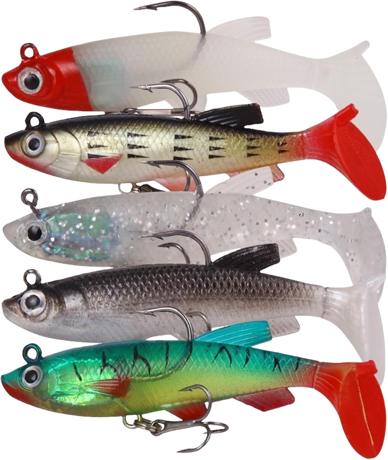 Fishing Lures, Soft Lures Swimbaits Jig Head Artificial Bait Sea Fishing Accessories for Pike Bass Trout Perch Saltwater Freshwater