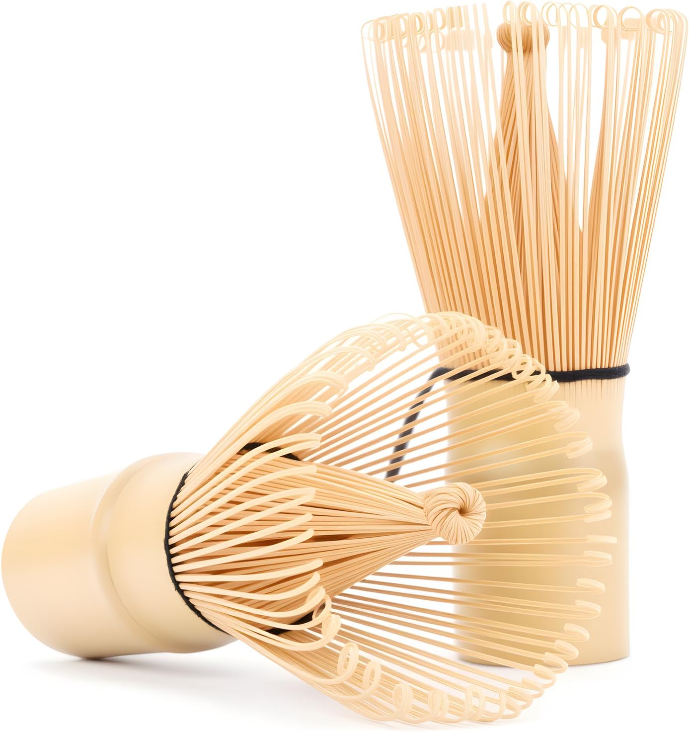 Matcha Whisk, 2-Pack Handmade Matcha Set Accessory Traditional Japanese Chasen, 100-Prong Bamboo Matcha Stirrer Wisk Mixer Brush for Making Ceremonial Macha Tea