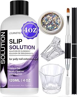 LOUINSTIC Polygel Slip Solution Liquid - 120ml Poly Nail Gel Slip Solutions Anti-stick Slip Solution for Polygels Nail colors