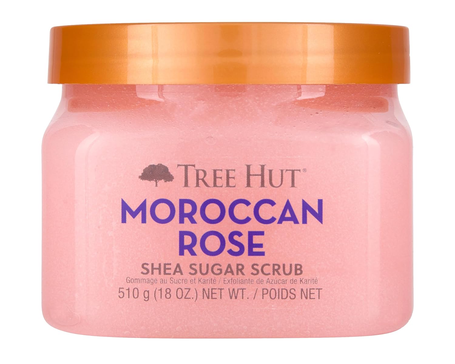 Tree Hut Moroccan Rose Shea Sugar Scrub | Exfoliating Body Scrub Removes Dead, Dry Skin for a Soft & Hydrated Feel | Nourishing Essential Body Care | 18 fl oz.