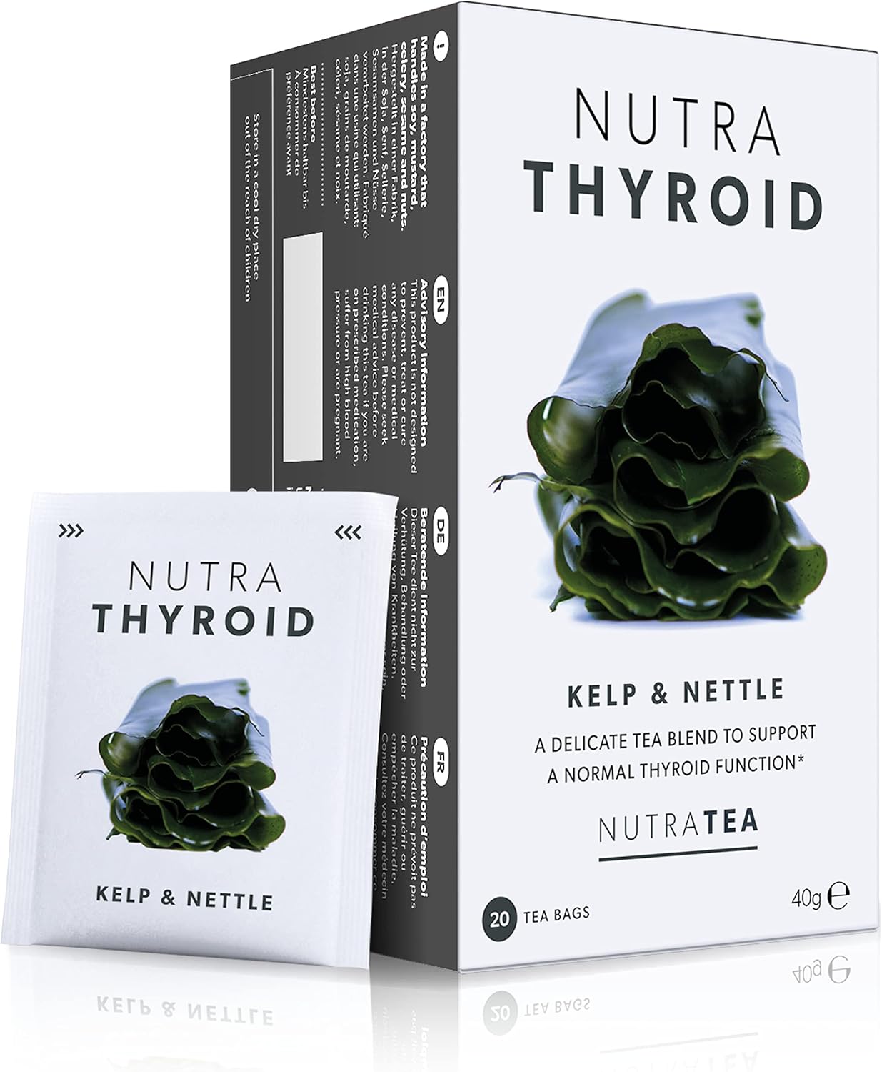 NUTRATHYROID - Thyroid Health Tea | Metabolism Tea - Providing Thyroid Support - Includes Kelp, Bladderwrack & Ashwagandha - 20 Enveloped Tea Bags - by Nutra Tea - Herbal Tea