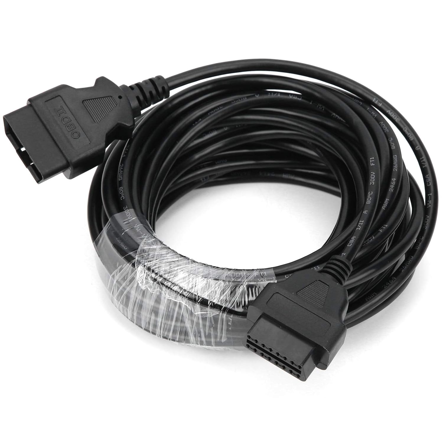 KIMISS 10m/32.8ft OBD II OBD2 16 Pin Male to Female Extension Cable Car Diagnostic Extender Cord Adapter OBDII Extension Cable Adapter Male to Female Diagnostic Cord Connector 10m/32.8ft