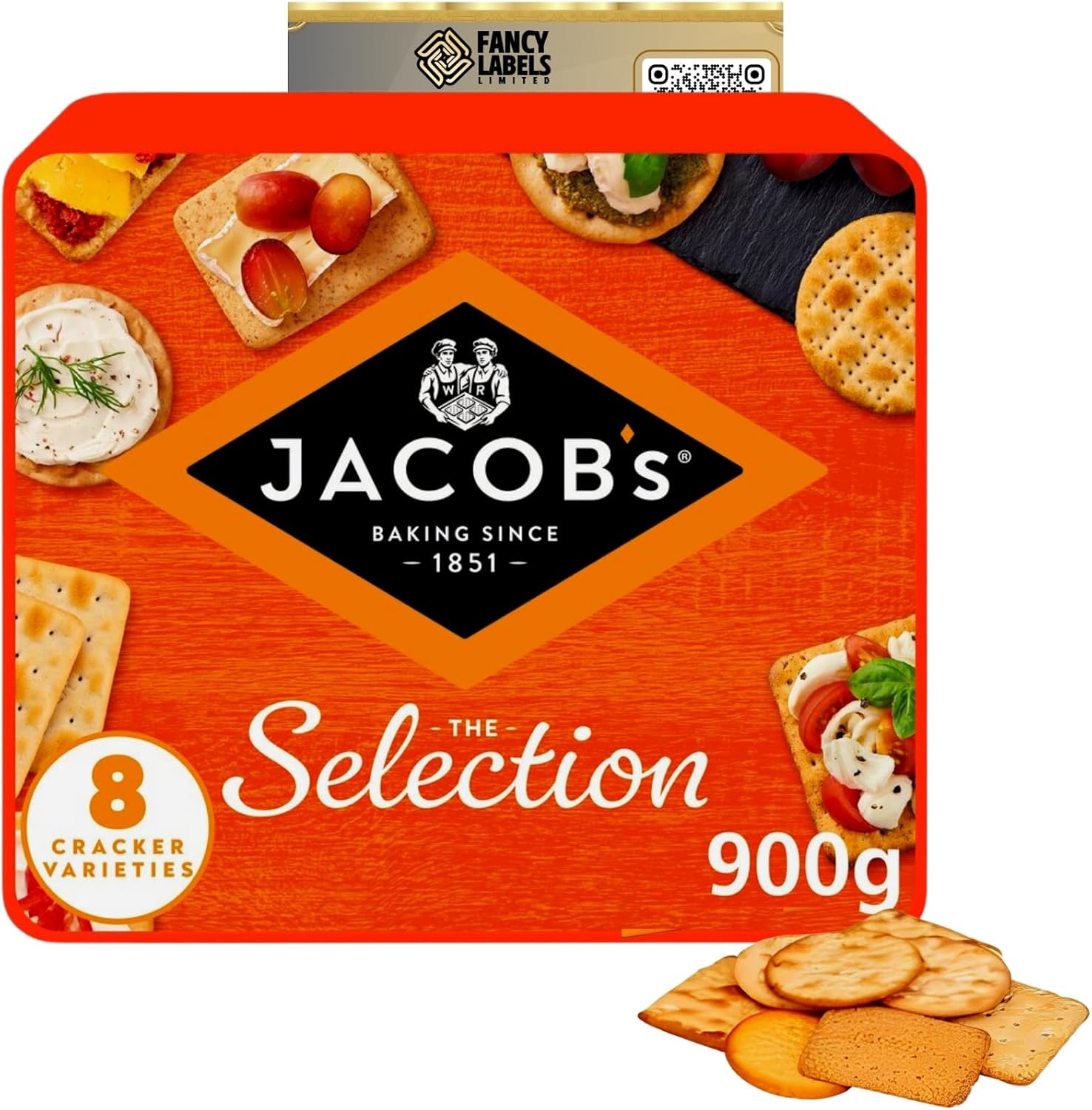 Crackers Selection with Jacob's The Selection 8 Cracker Varieties 900g | Perfect for Sharing On the go Snacks | 8 Different Selection of Delicious Crackers and Biscuits