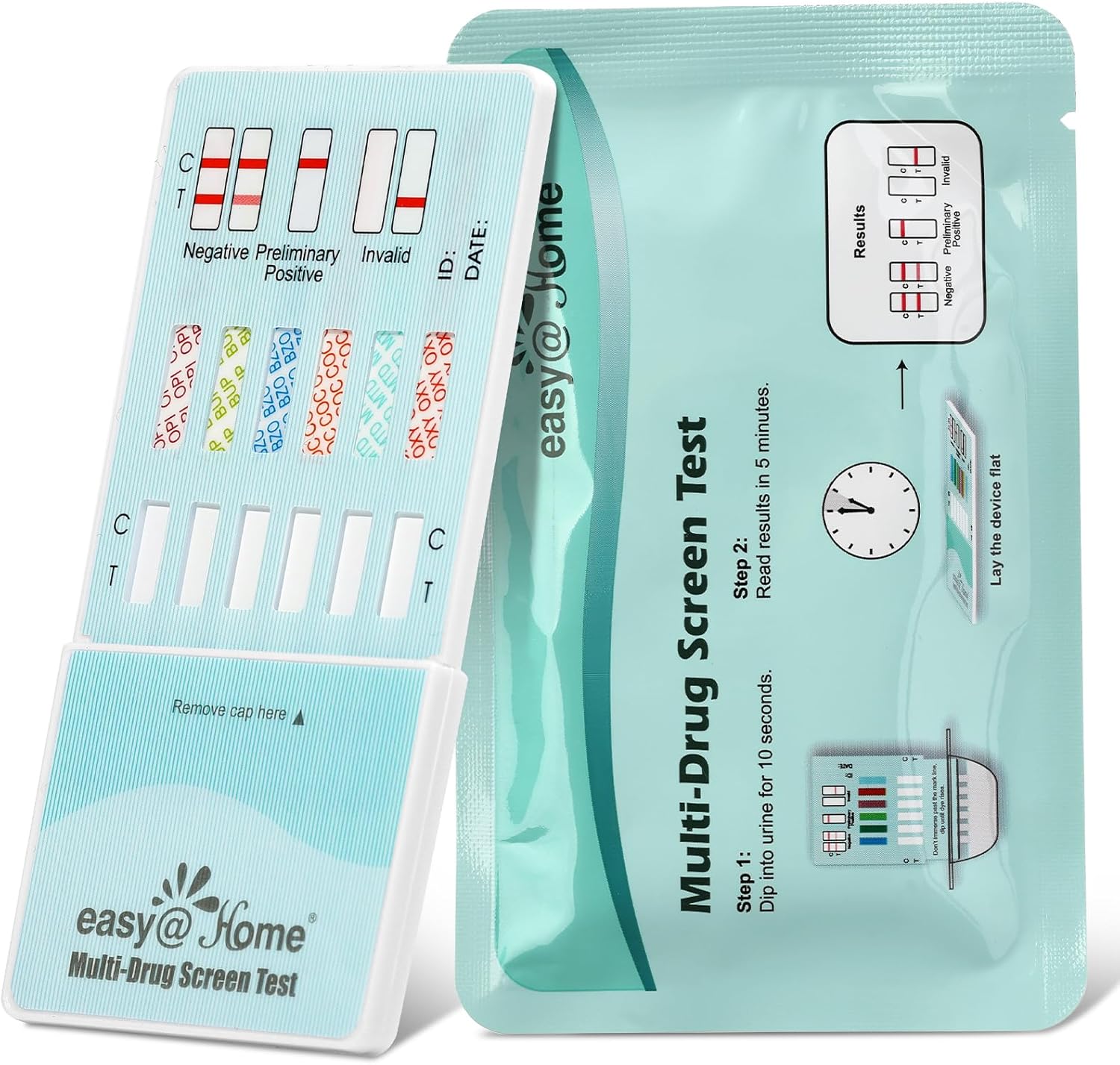 Easy@Home Multi-Drug Screen Test: Detect Buprenorphine (BUP), Cocaine (COC), Morphine (MOR), Methadone (MTD), Oxazepam (BZO), Oxycodone (OXY) -#EDOAP-865 (1 Pack)