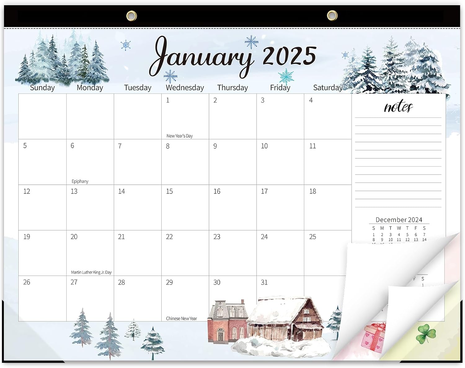 GuassLee Monthly Large Desk Calendar 2025-18 Months 22" x 17" Calendar from Jan. 2025 to Jun. 2026, Large Monthly Planner with Holiday Watercolor Design for Office School Home Organizing