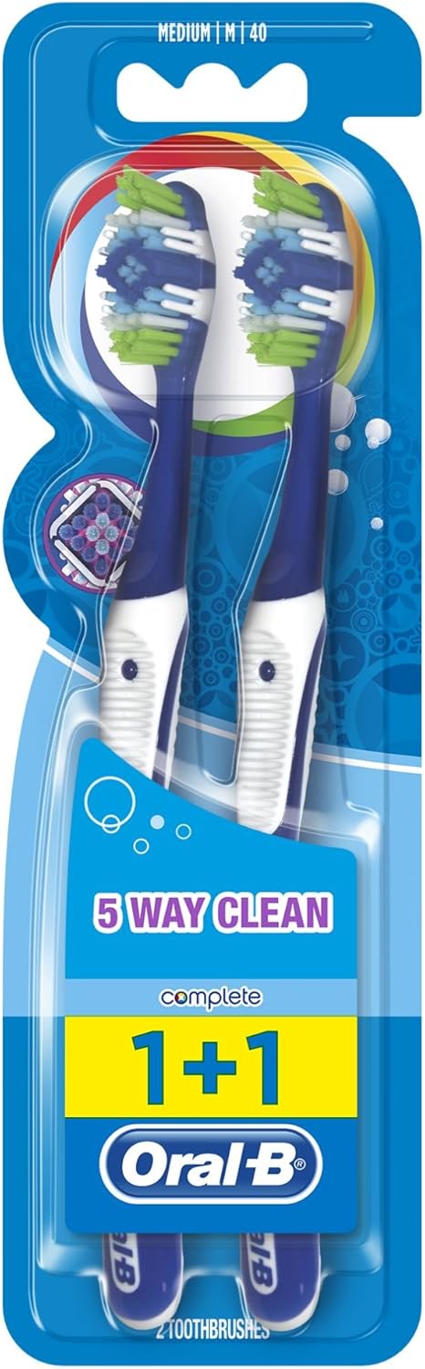 Oral-B Complete 5 Way Clean Medium Hand Toothbrush (Pack of 2)