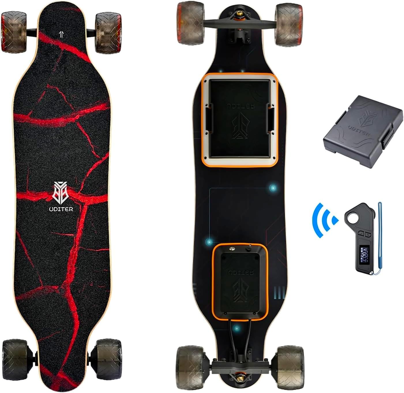 S3/Pixel Rider Electric Skateboards with Remote and Swappable Battery/Top Speed 28 Mph/2 * 600W Motors/12Miles/25Miles Max Range Electric Longboards for Adult＆Beginner