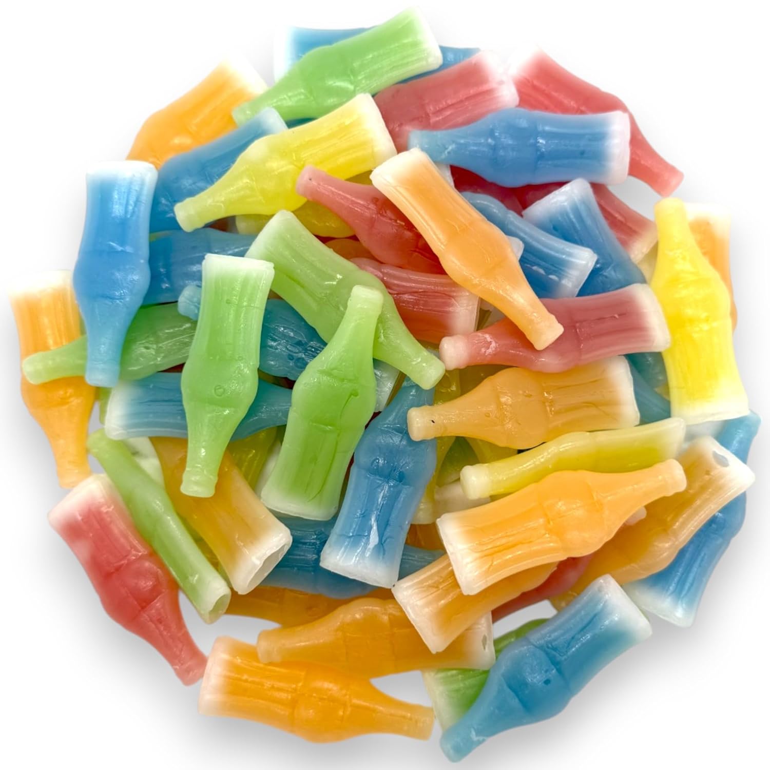 Klub Bulk Wax Bottle Candy-1.5 lbs Captivating Candy Wax Bottles with Authentic Fruit Juice Flavor Cherry, Orange, Lemon, Blue Raspberry, and Green Apple(24 oz)