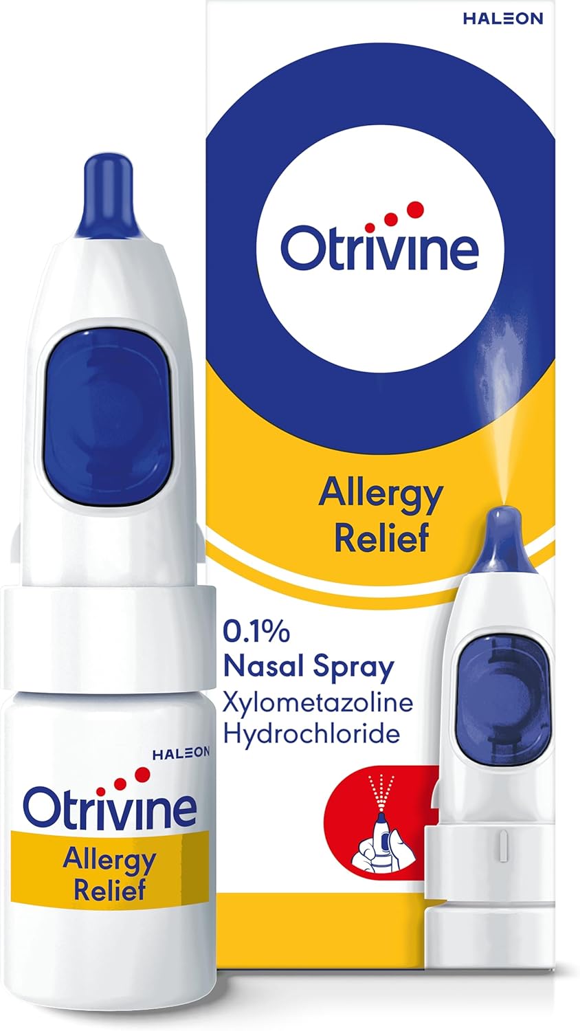 Otrivine Decongestant Nasal Spray, Nose Spray for Allergy & Blocked Nose Relief, 10ml