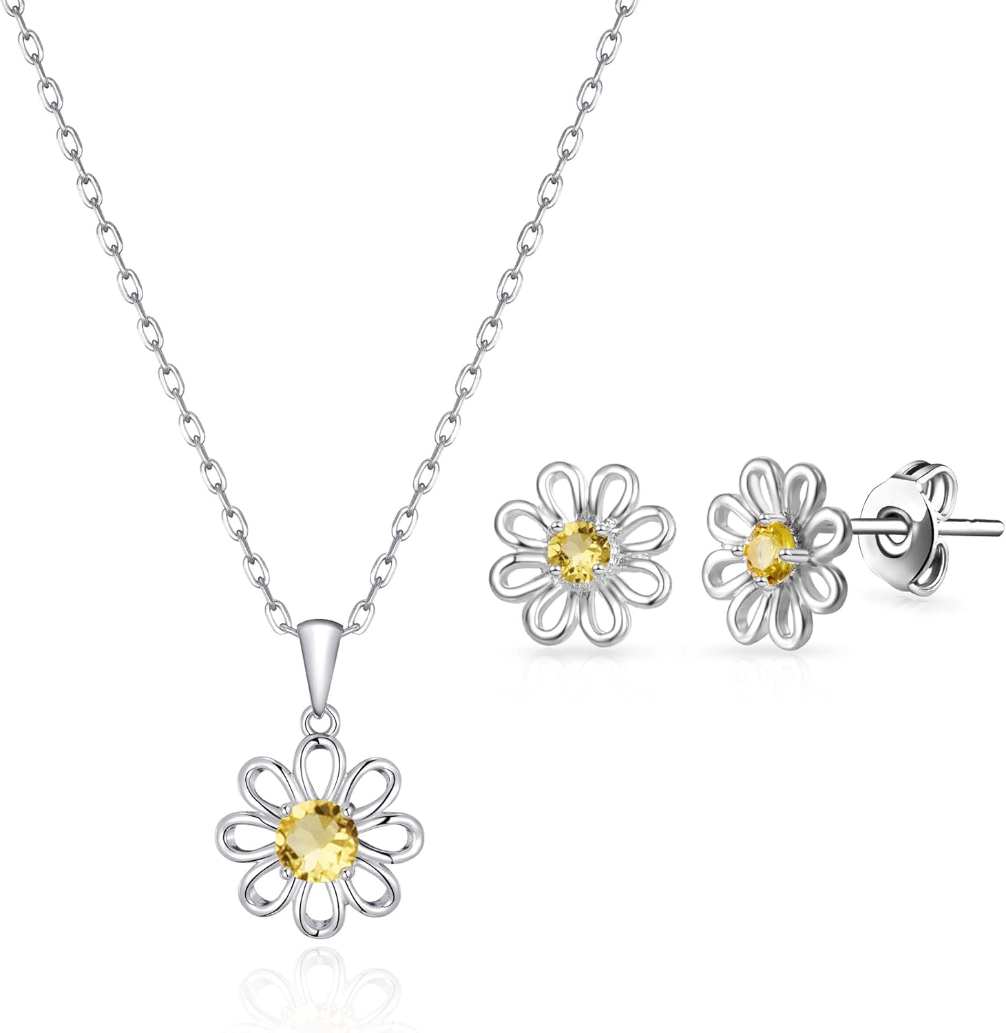 Philip Jones Daisy Set Created with Zircondia® Crystals