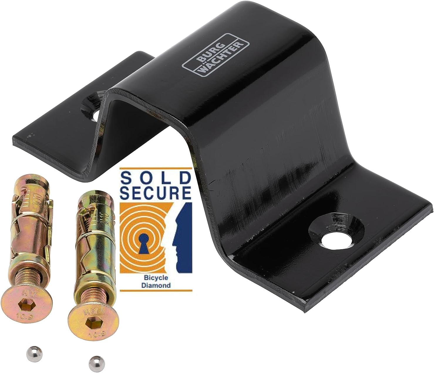 Sterling Sold Diamond & Gold High Security Ground/Wall Anchor, Black, GA1