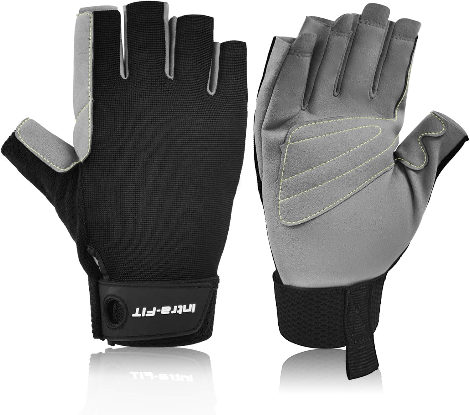 Intra-FIT Climbing Gloves Rope Gloves, Half Finger Belay Gloves