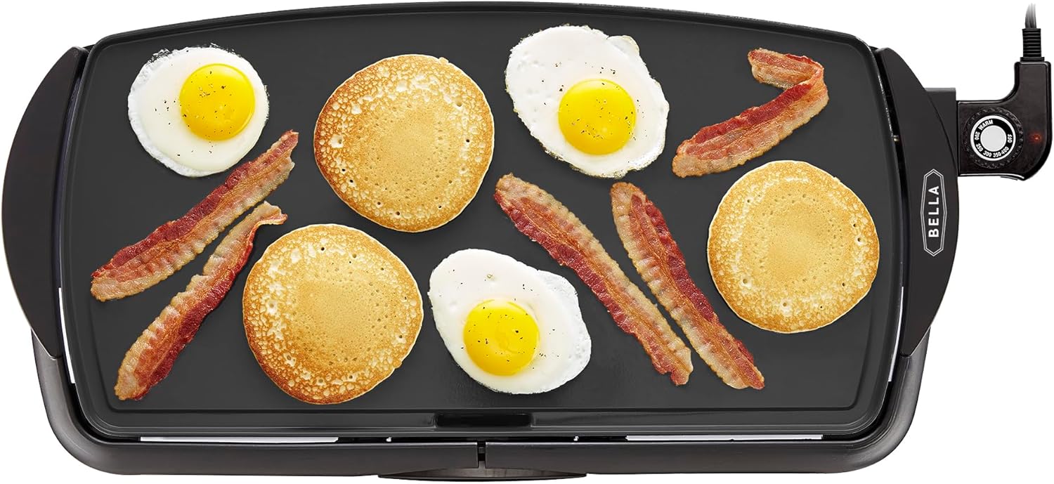 BELLA 17876 Griddle, Aluminium, Black