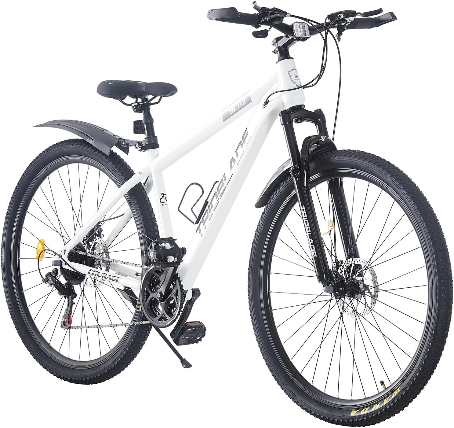 TRIOBLADE 24/26/27.5/29 Inch Mountain Bike 21 Speeds Bike 17.5 Inch Lightweight Aluminium Frame Bicycle for Adult Men Women, Lockout Suspension Fork, Dual Disc Brake