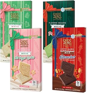 ChocZero Chocolate Bark & Squares Holiday Gift Pack, Christmas Themed Chocolate Assortment, 3.2 Ounce (Pack of 4)