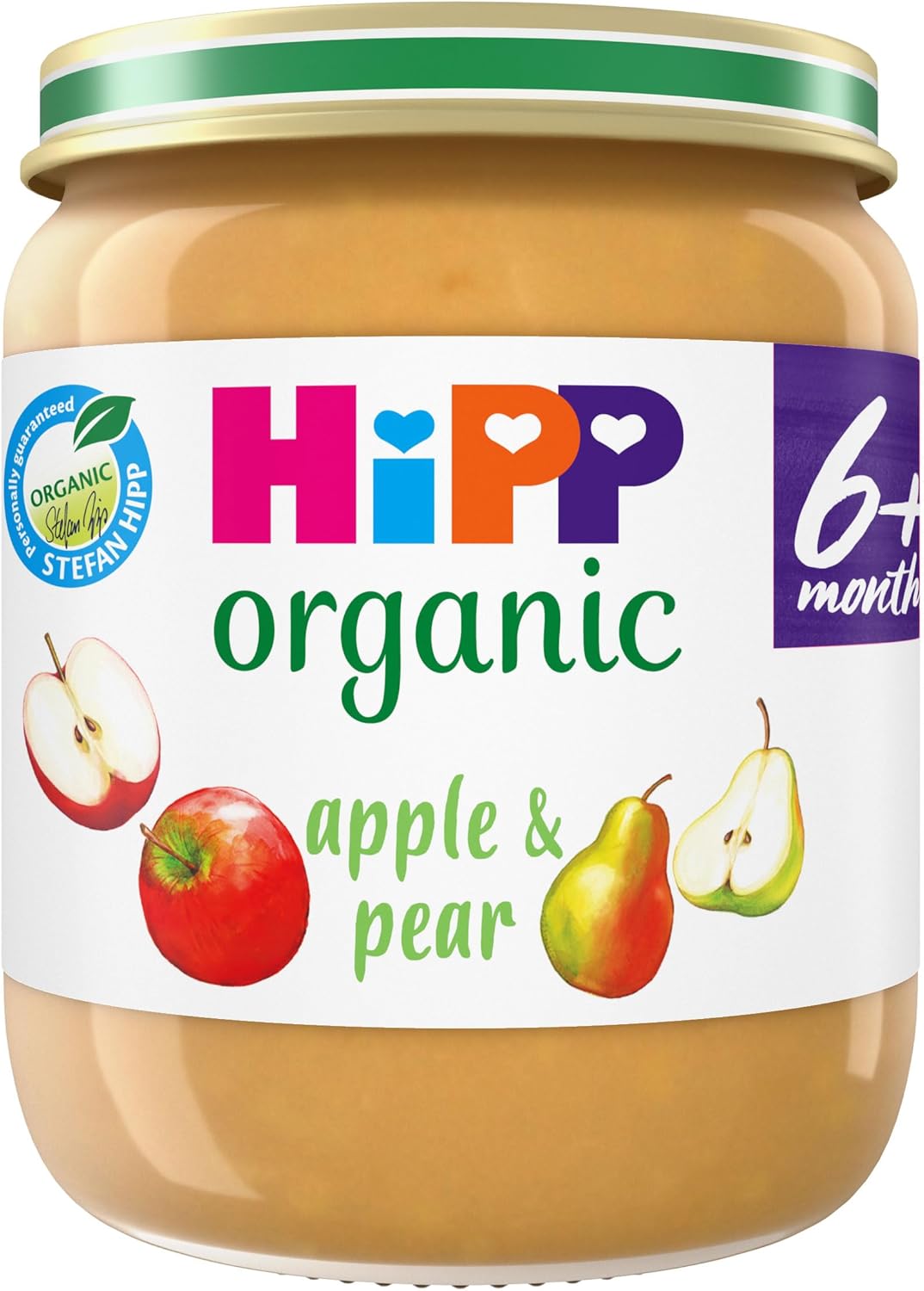 HiPP Organic Apple and Pear Baby Food Jar 6+ Months 125g (Pack of 6)