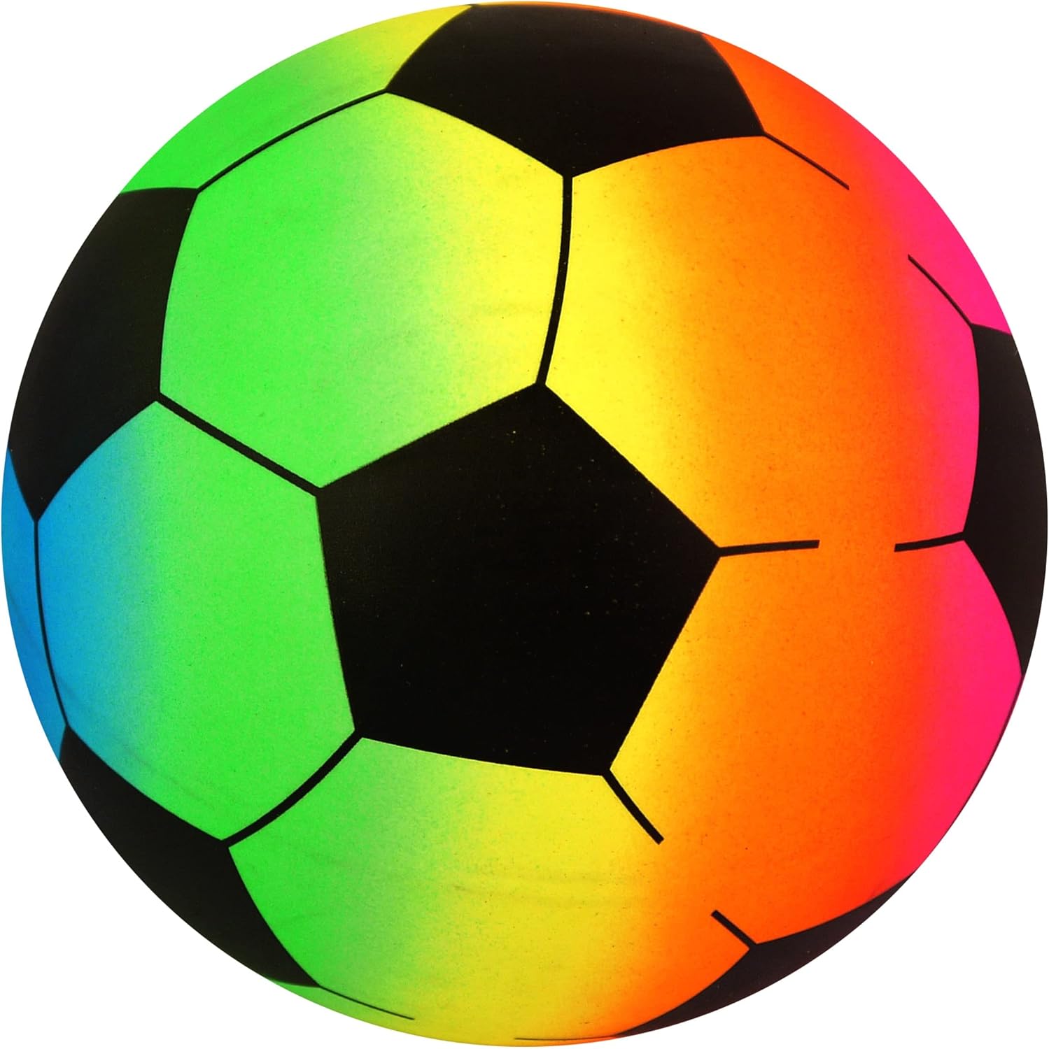 HENBRANDT Single Uninflated Plastic Rainbow Football 20cm PVC Ball Neon Rainbow Kids Toys Summer Fun Beach Garden BBQ Picnic Party Outdoor Game for Boys and Girls