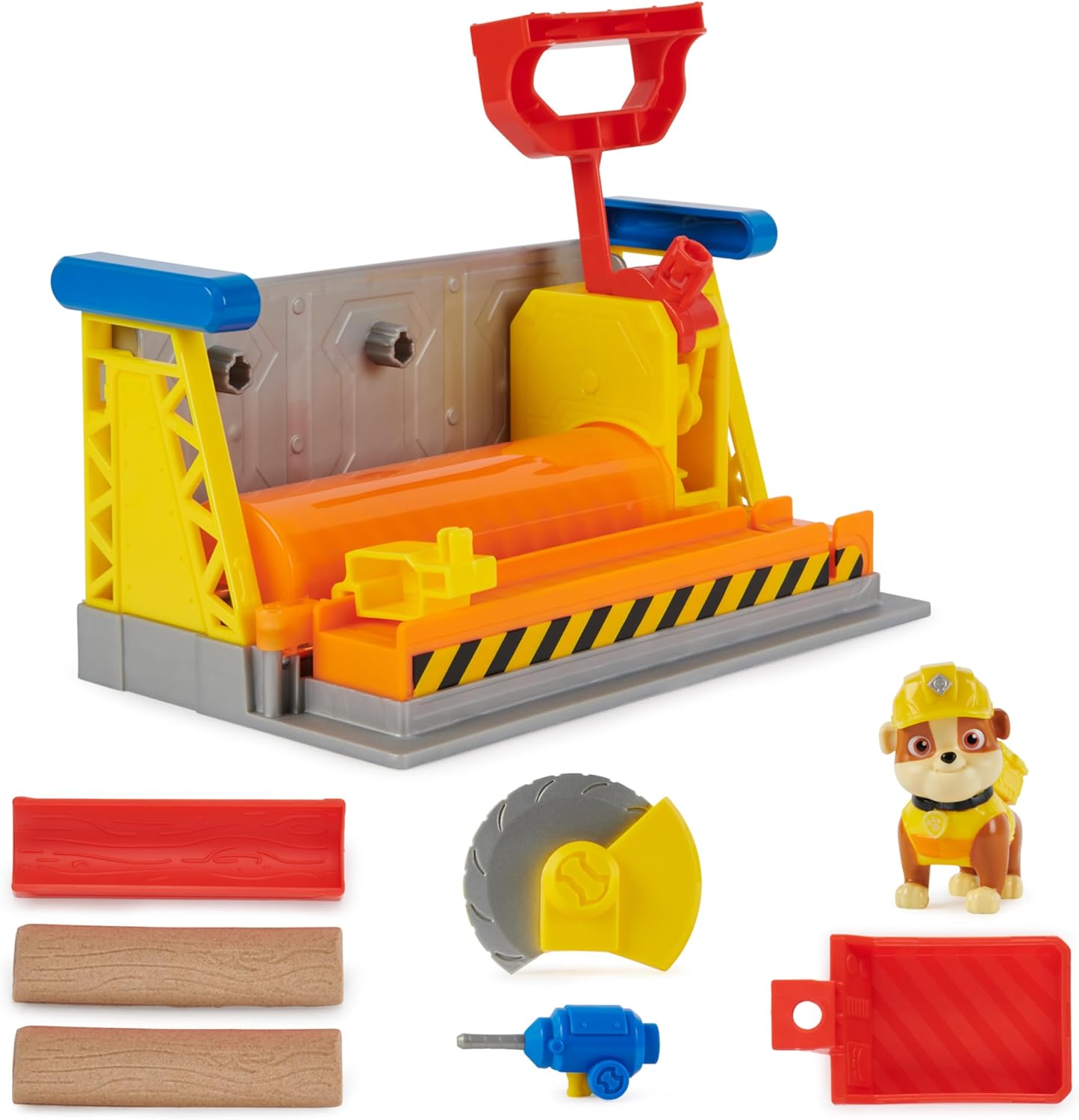 Rubble and Crew, Rubble’s Workshop Playset, Construction Toys with Kinetic Build-It Sand and Rubble Action Figure, Kids’ Toys for Boys and Girls Aged 3+