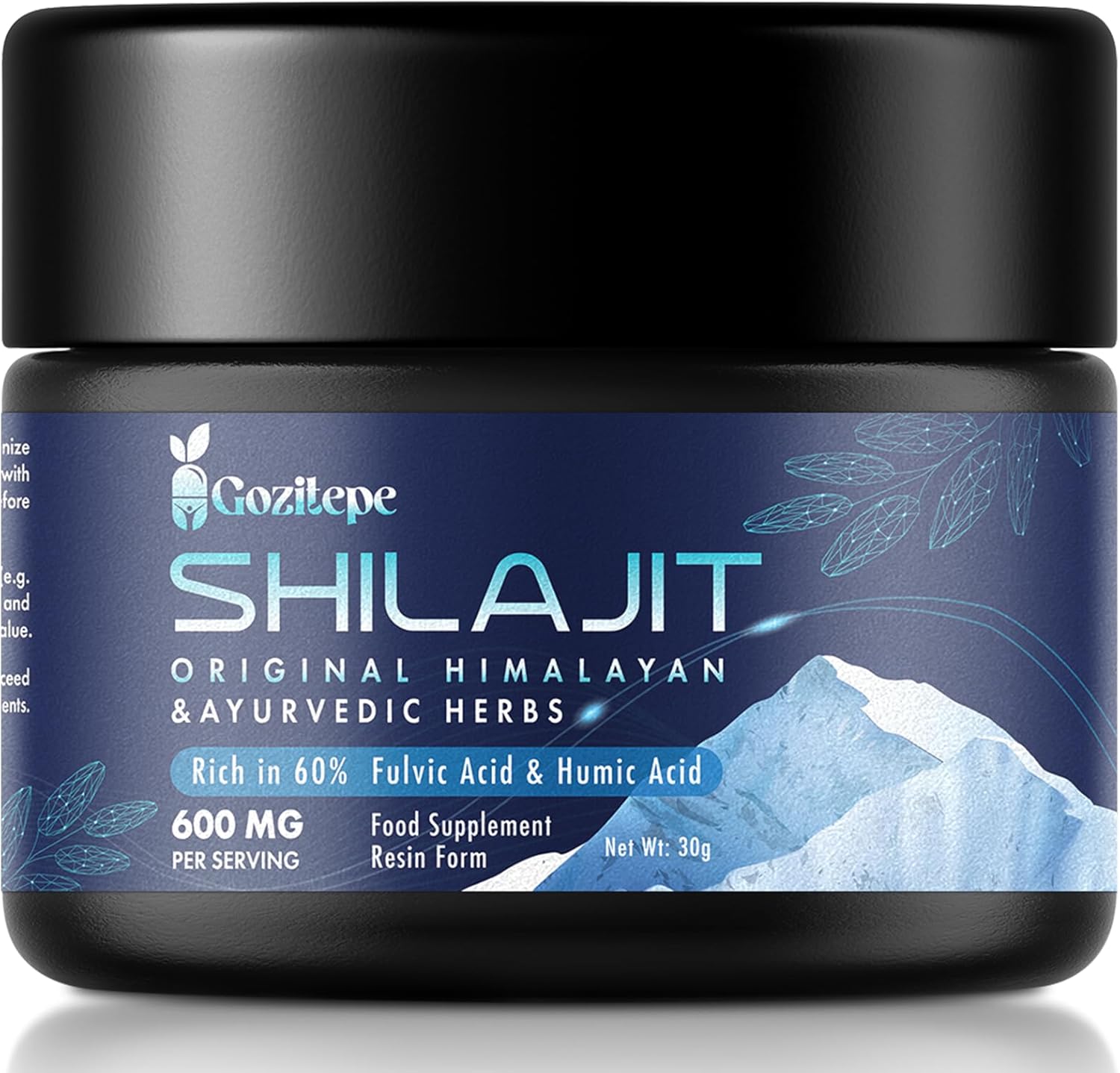 Shilajit Pure Premium Resin, High Potency 600mg Complex Formula with Ayurvedic Herb Blend, 30 Grams for 2 Months Supply