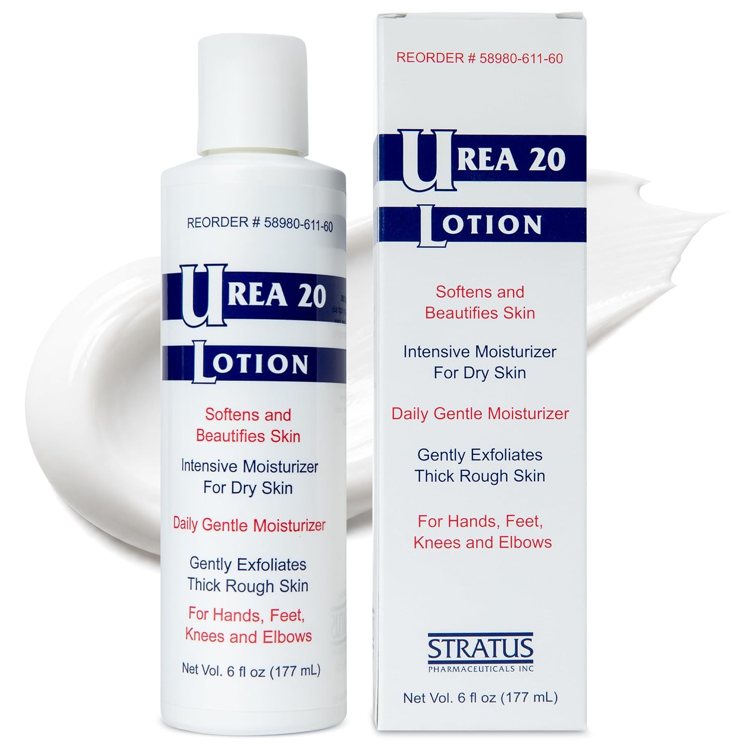 Urea 20 Body Lotion, 6 oz | Designed for Extremely Dry Skin on the Feet, Hands, Knees, and Elbows, Intensive Hydrating Body Moisturizer and Exfoliator