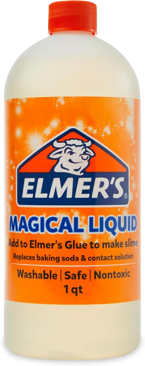 Elmer's Magical Liquid, Slime Activator Solution, Updated Formula for Double Slime Output, Safe and Washable, 1 Quart
