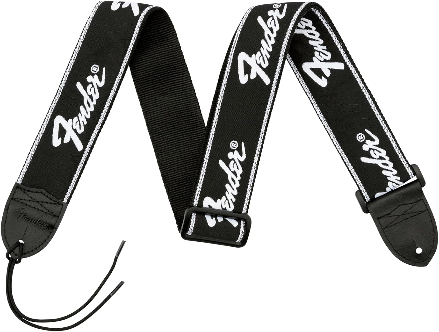 Fender Unisex Running Logo Guitar Strap, Black, 5cm UK