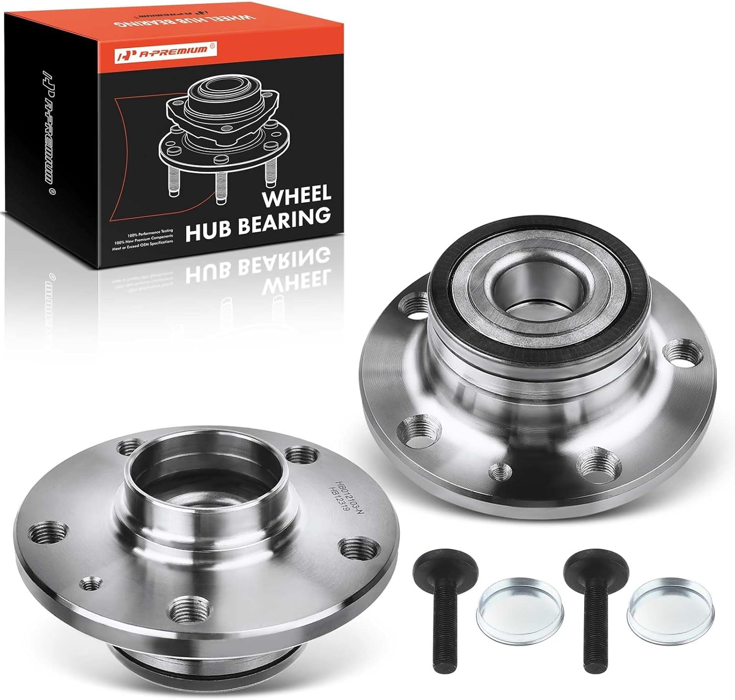A-Premium 2 x Rear Wheel Bearing and Hub Assembly Compatible with Audi Volkswagen - 2005-2022 - Q3, TT, Beetle, CC, EOS, Golf, GTI, Jetta, Passat, Tiguan