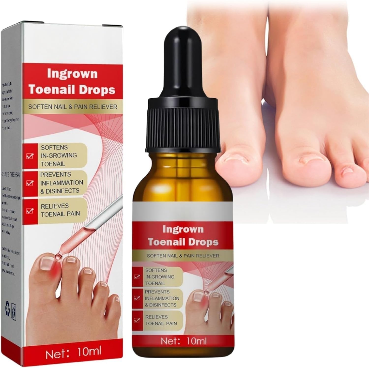 HIVETZ Ingrown Toenail Treatment,Nail Helper,Nail Growth Treatment,Ingrown Toenail Drops,Cuticle Nail Oil,Ingrown Toenail Correction,Fungal Nail Treatment for Toenails, Extra Strong for Damaged Nails