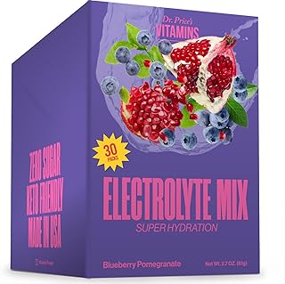 Electrolytes Powder Packets - Electrolytes No Sugar - Hydration Packets - Electrolyte Mix - Keto Electrolytes - (30 Packets) Fasting Electrolytes - Water Enhancer, No Tablets - Blueberry-Pomegranate