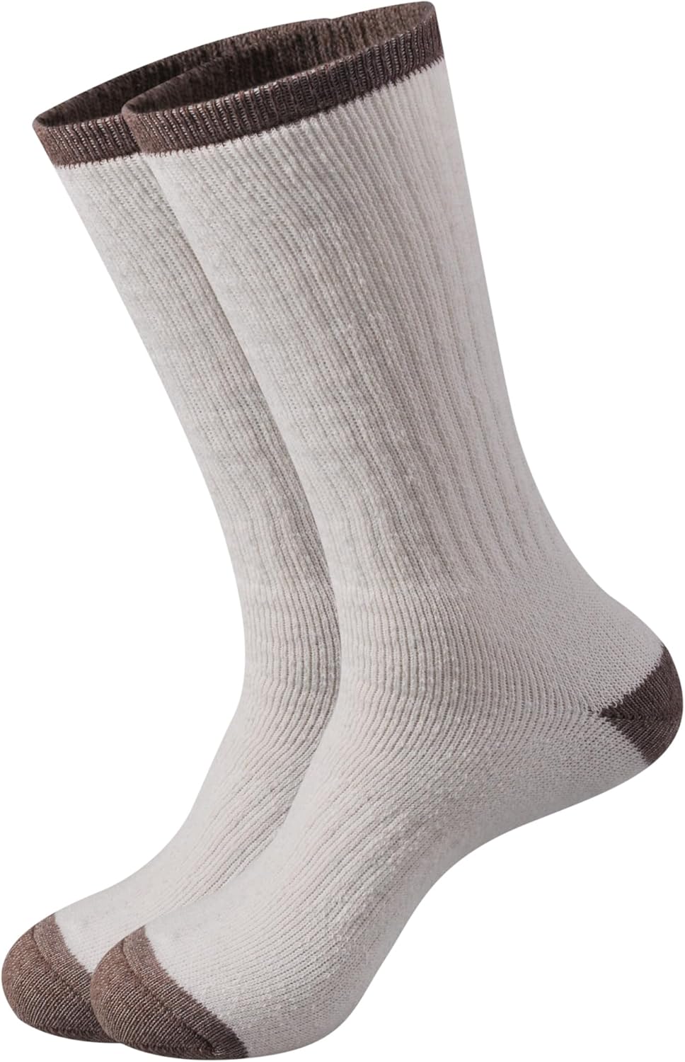 ECOEY Men's Merino Wool Cushioned Hiking Trekking Crew Socks 4 Pairs, Middle Calf Length with Moisture Wicking