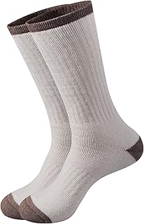 ECOEY Men's Merino Wool Cushioned Hiking Trekking Crew Socks 4 Pairs, Middle Calf Length with Moisture Wicking