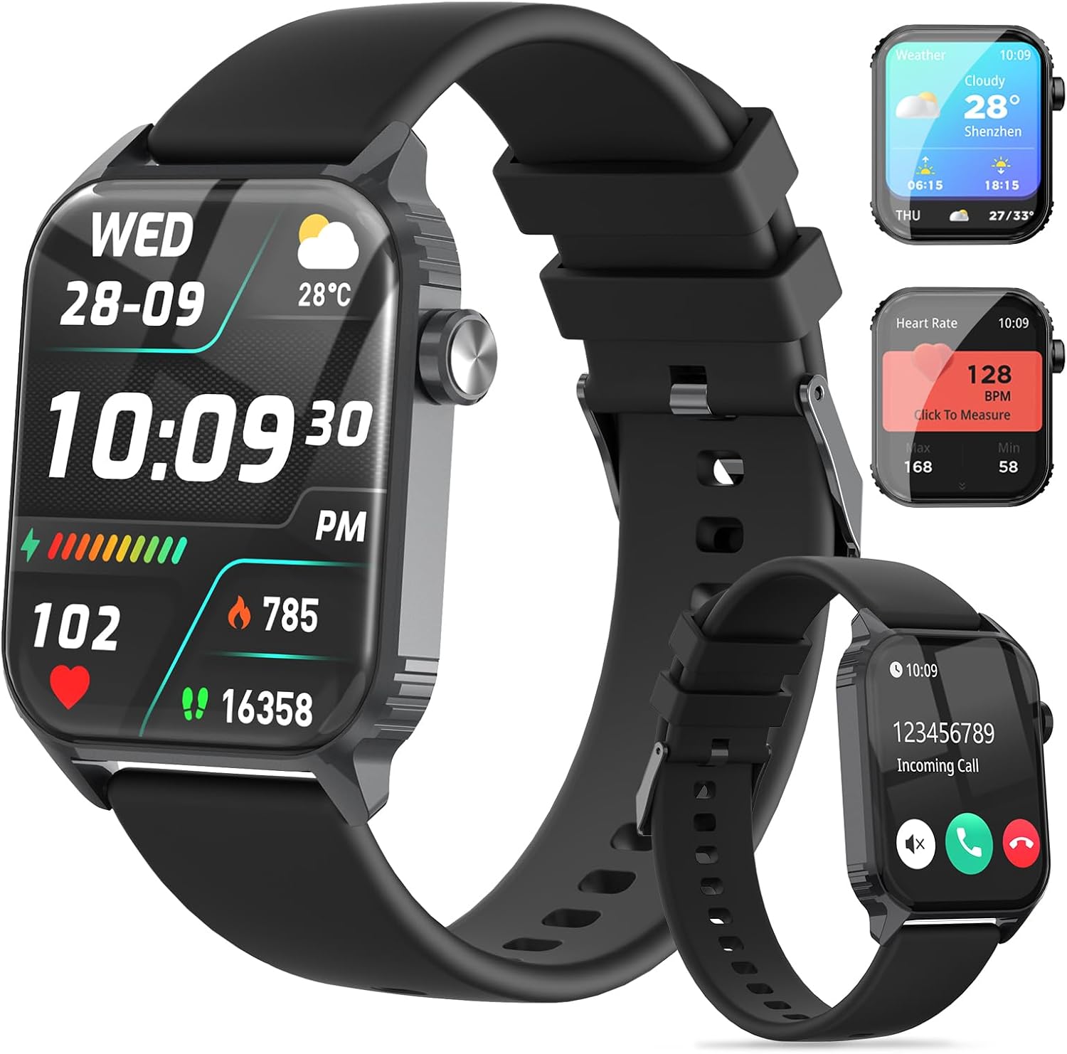 Smart Watches for Women Men, 1.83 inches HD Smartwatch with 120 Sports Modes, Heart Rate/Sleep Monitor, IP67 Waterproof, Bluetooth Call & Music Control for iPhone/Android