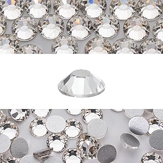 Novani 576pcs Crystal Clear Rhinestones Flat Back Rhinestone Glass Diamonds Round Gems for Nail Art and Crafting Decorations,SS30,6.4-6.6mm