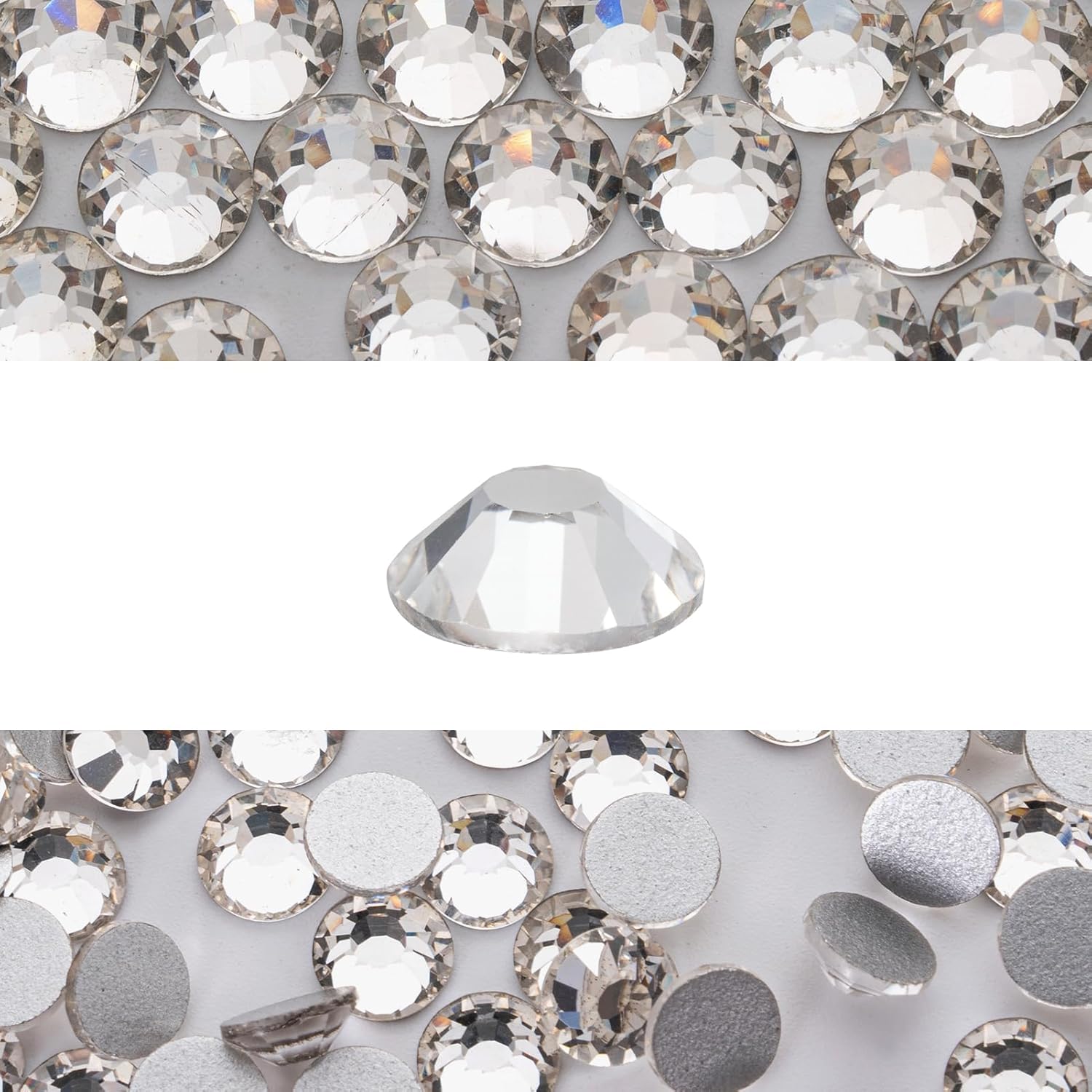 Novani 576pcs Crystal Clear Rhinestones Flat Back Rhinestone Glass Diamonds Round Gems for Nail Art and Crafting Decorations,SS30,6.4-6.6mm