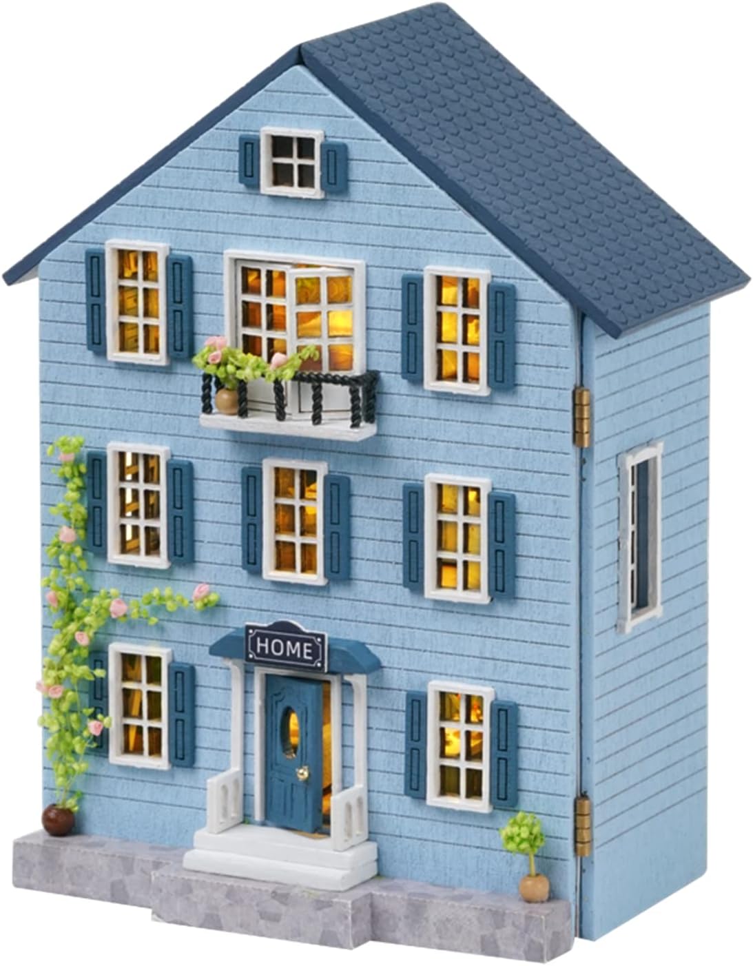 Kisoy Romantic and Cute Dollhouse Miniature DIY House Kit Creative Room Perfect DIY Gift for Friends, Lovers and Families (Molan House)